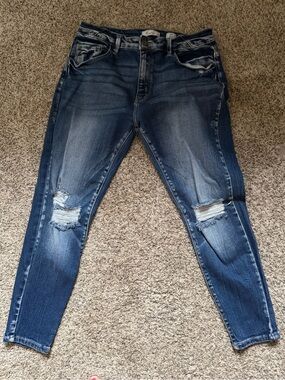 KanCan Dark Blue Distressed Skinny Jeans